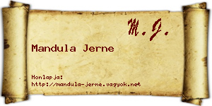 Mandula Jerne névjegykártya